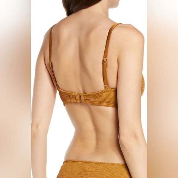 NWT GOOD AMERICAN Bronze Brown Always Fits Twist Bikini Top - Picture 8 of 14